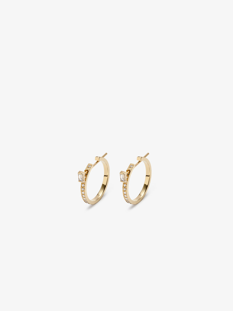 CHIKKA LARGE PAVÉ EARRINGS WITH BAGUETTE PINS