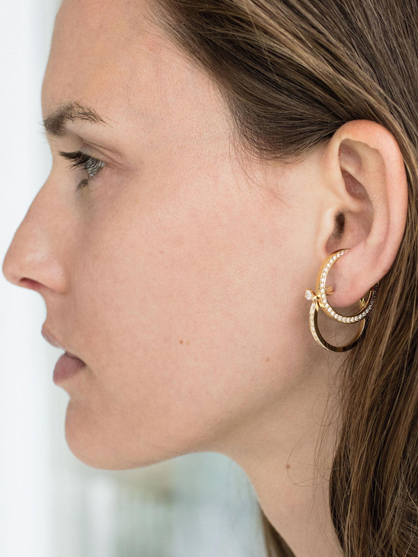 CHIKKA LARGE PAVÉ EARRINGS WITH PEAR CUT PINS