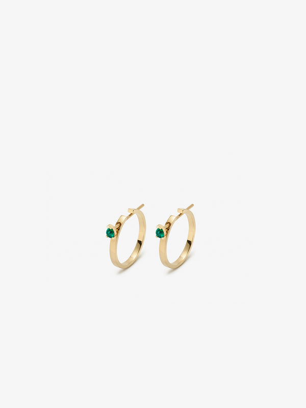 CHIKKA LARGE EARRINGS WITH PEAR CUT EMERALD PINS