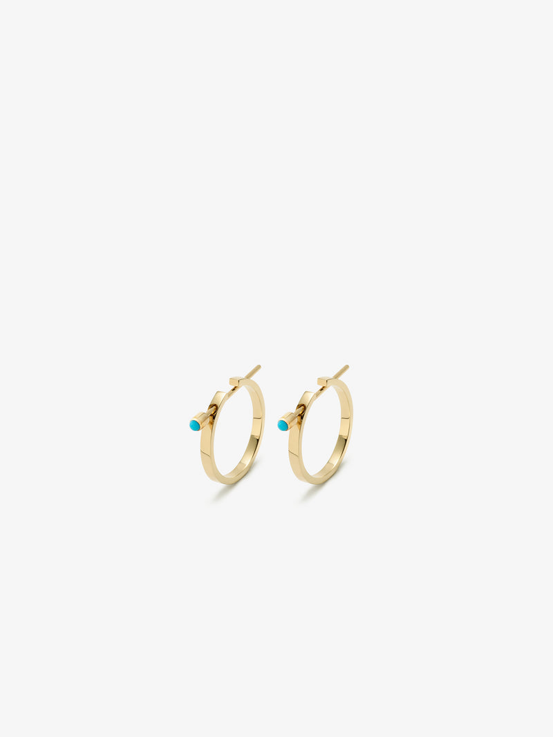 CHIKKA LARGE EARRINGS WITH TURQUOISE PINS