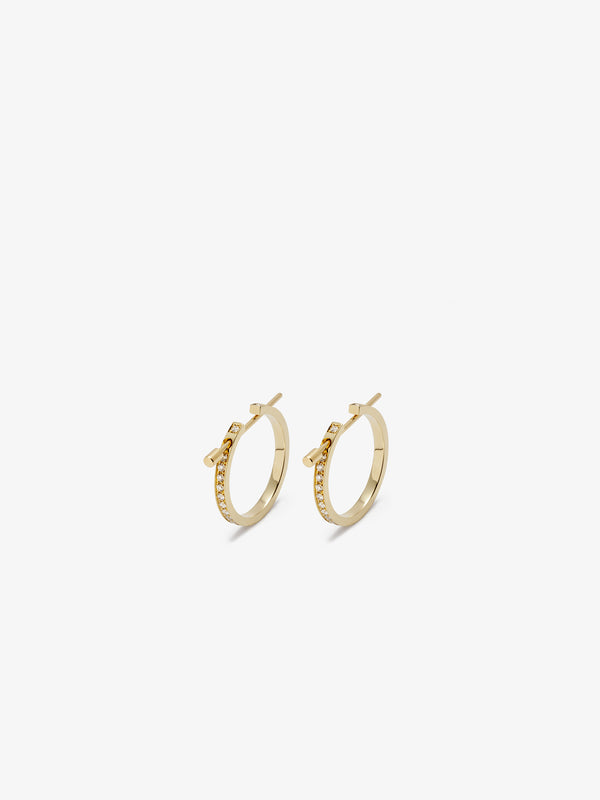 CHIKKA LARGE PAVÉ EARRINGS WITH GOLD PINS