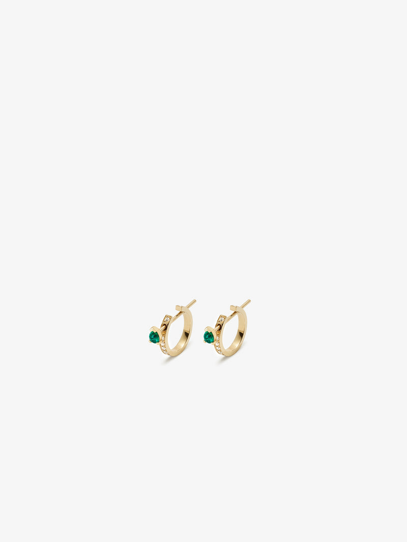 CHIKKA PAVÉ MED. EARRINGS WITH PEAR EMERALD PINS
